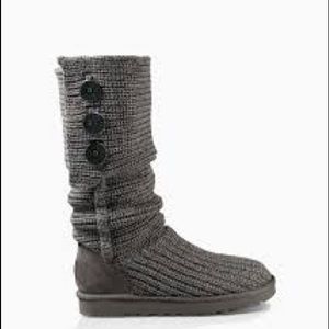 Grey Ugg knit boots (Classic Cardy Boot)